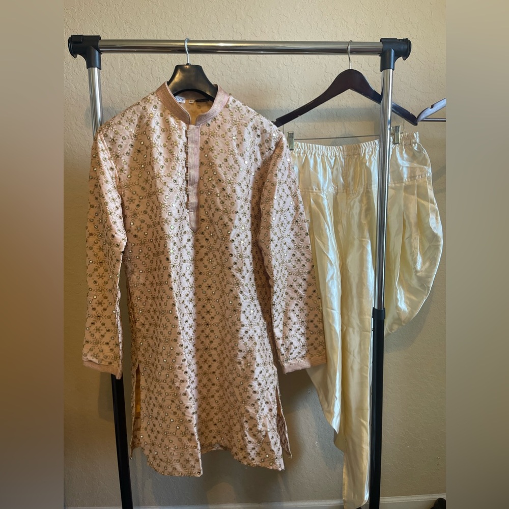 Mirror Work Men’s Kurta and Satin balloon pants